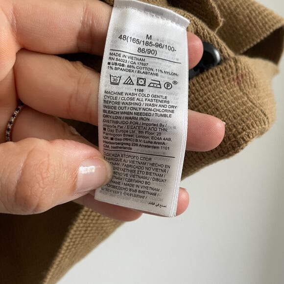 Banana Republic Sweater Cardigan Women M Camel Tan Knit Cotton Minimalist Office - Picture 11 of 12